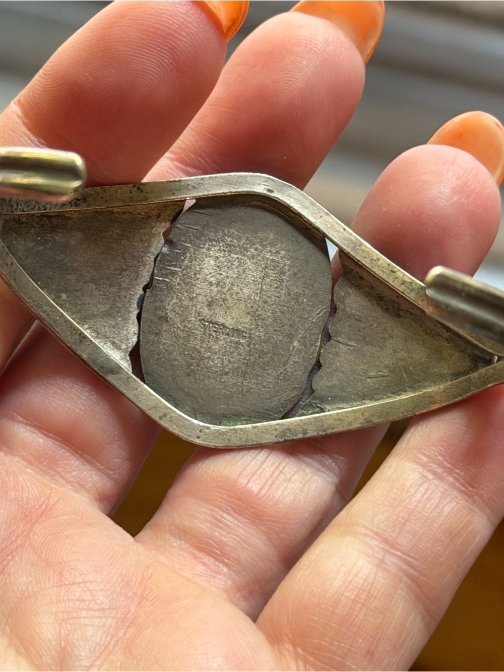 Rare Native American- Navajo Turquoise Sterling Silver Cuff Bracelet- stamped - Picture 7 of 7